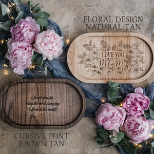 Bridesmaid gifts jewelry tray personalized wooden bridesmaid gifts custom engraved jewelry tray, floral bridesmaid jewelry tray personalized image 6