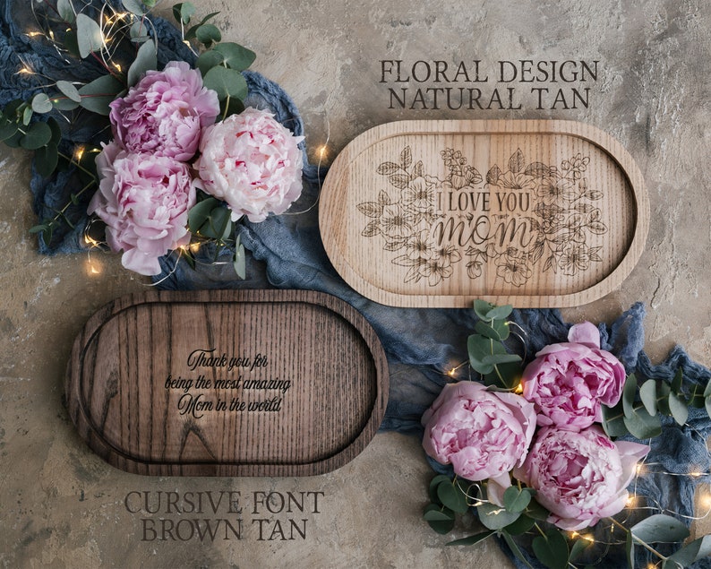 Bridesmaid gifts jewelry tray personalized wooden bridesmaid gifts custom engraved jewelry tray, floral bridesmaid jewelry tray personalized image 6