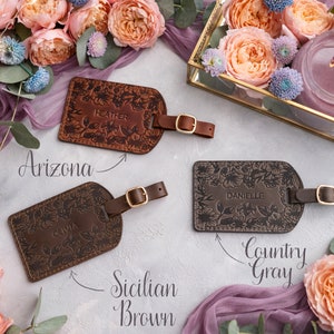 Leather luggage tags, bridesmaid gifts, luggage tag, luggage tags personalized, personalized luggage tag, name frame personalized tags image 4