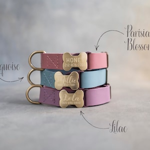 Hundehalsband Leder, Hundehalsband personalisiert, Hundehalsband Mädchen, Hundehalsband Junge, Hundehalsband graviert, Hundehalsband mit knochenförmiger Schnalle Bild 9