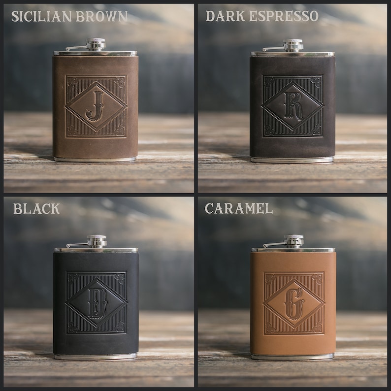 Hip flask, groomsmen gifts personalized, groomsmen gift flask, groomsman gift leather hip flask gift for him, initial hip flask for men7 image 6