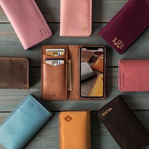 iPhone XS max case Personalized iPhone XS max case Leather iPhone XS max case wallet, iPhone Xs max leather case image 1