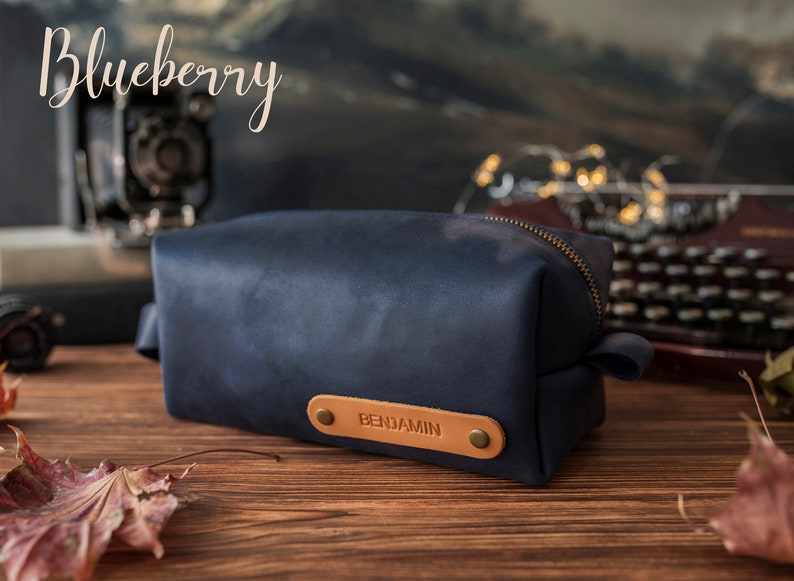 Personalized Leather Dopp Kit Mens Leather Toiletry Bag Mens Etsy UK
