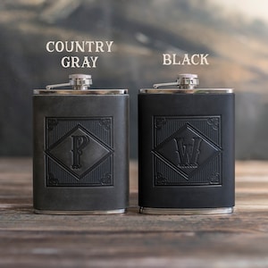 Hip Flask, Groomsmen Gifts Personalized, Groomsmen Gift Flask, Groomsman Gift Leather Hip Flask ...