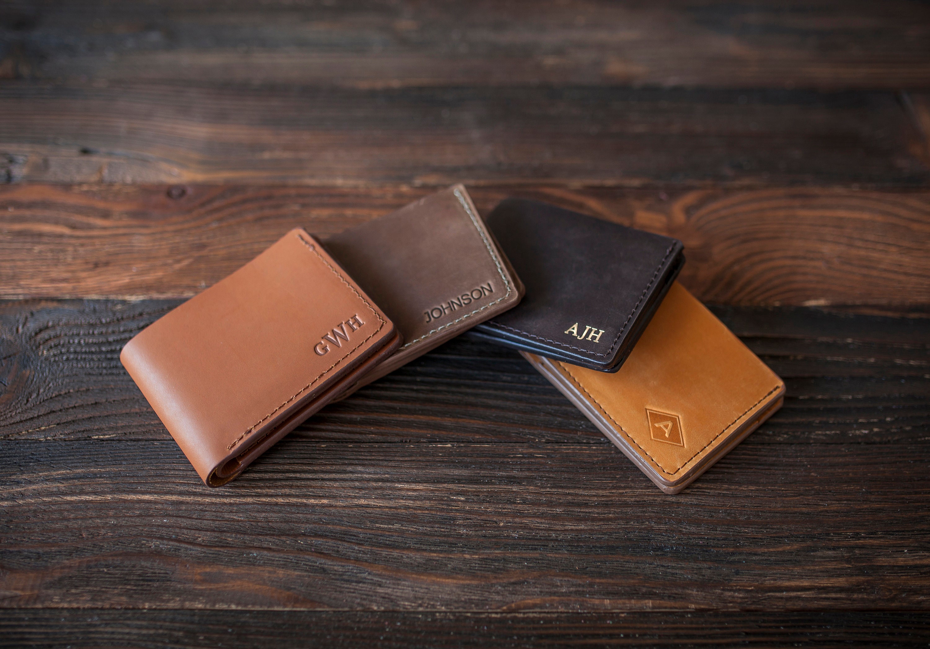 Slim Leather Wallet - Etsy