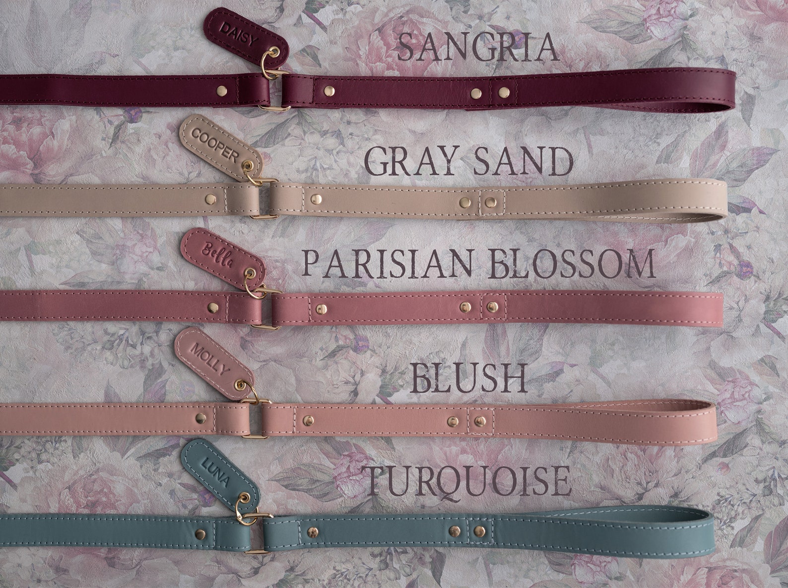 Gold Hardware Dog Leash Leather Dog Leash Gold Lobster Clasp Etsy