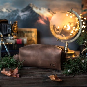 Leder Dopp Kit, personalisiertes Groomsmen Geschenk, Leder Dopp Kit, Herren Leder Kulturbeutel, Herren Dopp Kit, Herren Kulturbeutel Bild 8