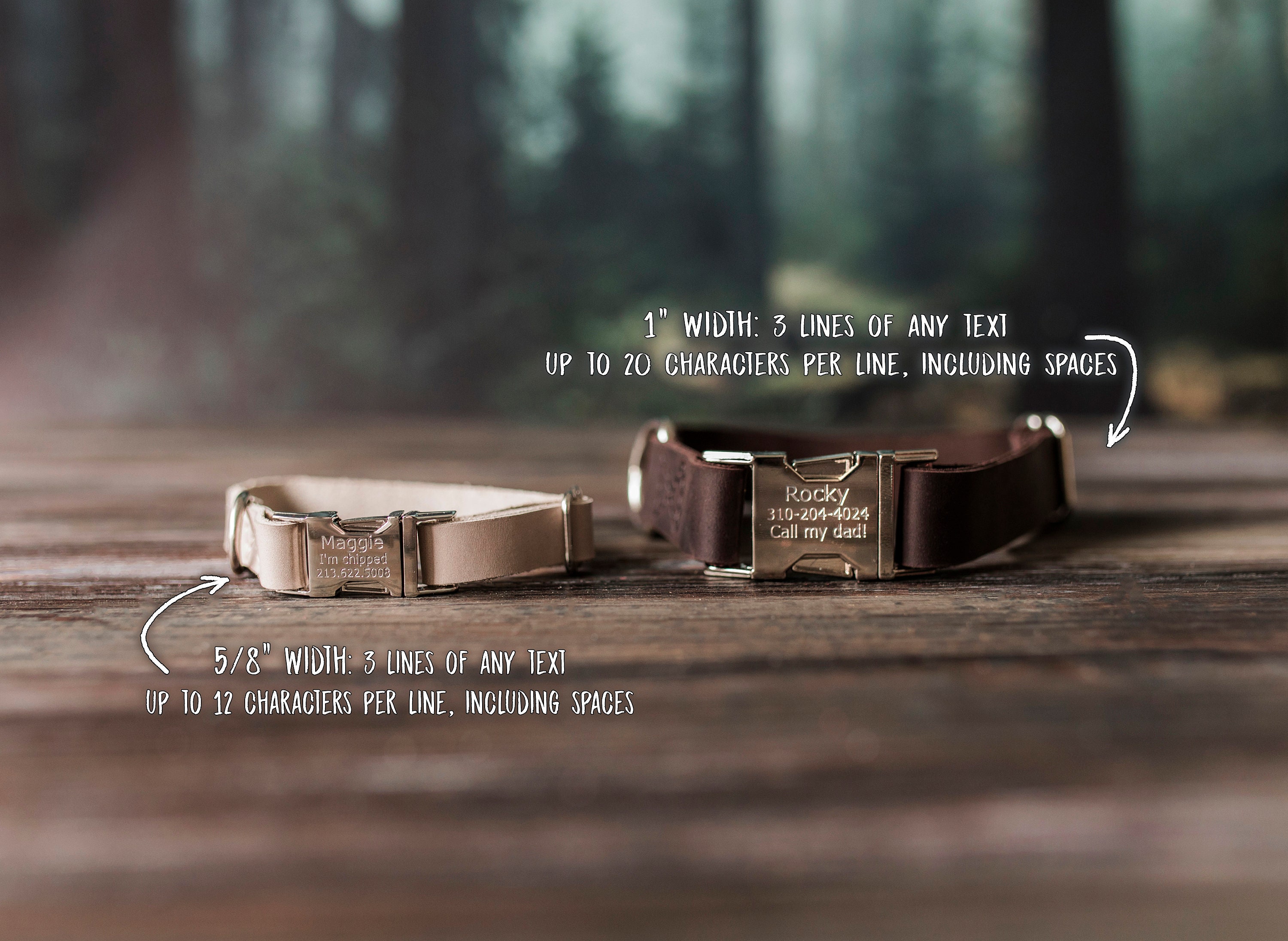Engraved Leather Dog Collar Personalized Dog Collar Dog - Etsy
