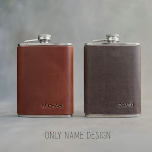 Hip flask, groomsmen gifts personalized, groomsmen gift flask, groomsman gift leather hip flask gift for him, initial hip flask for men7 image 3