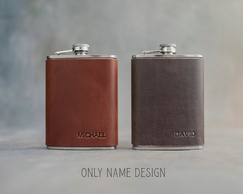Hip flask, groomsmen gifts personalized, groomsmen gift flask, groomsman gift leather hip flask gift for him, initial hip flask for men7 image 3