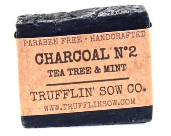 Activated Charcoal Soap Bar | Peppermint & Tea Tree Soap | Essential OIls Soap | Vegan Soap | All Natural Paraben Free | Great Face Soap