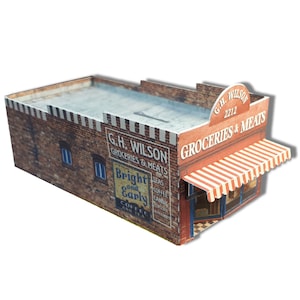 Modelo de papel Modelo de cartulina Tienda de comestibles Escala N o Escala Z o Calibre T para Diorama o Modelo de tren
