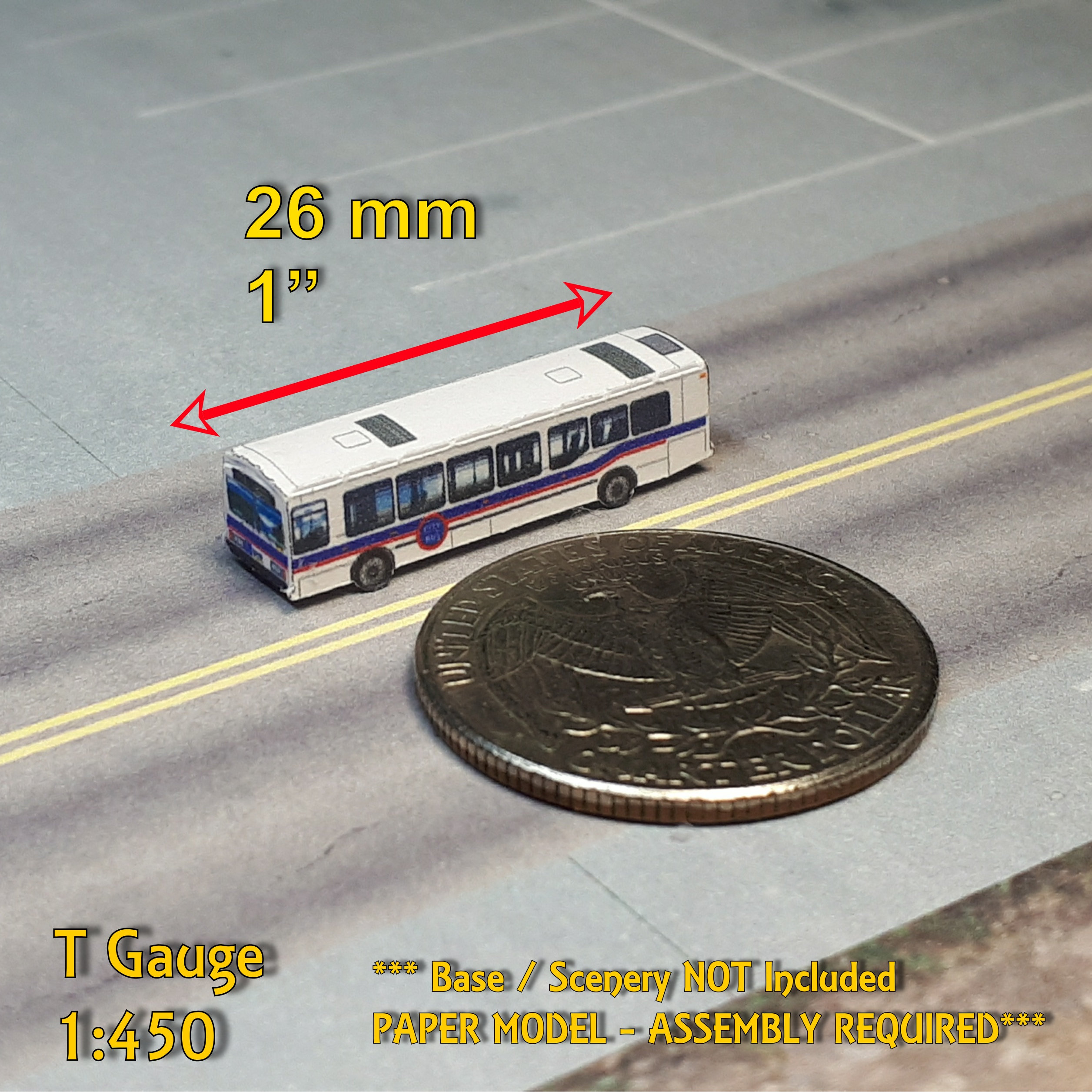 Miniature Paper Model Vehicle - City Bus - Paper Craft Kit - Etsy