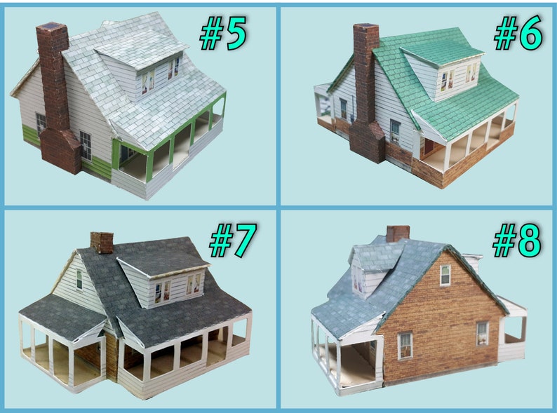 Paper House Cardstock House N Scale or Z Scale or T Gauge for Etsy