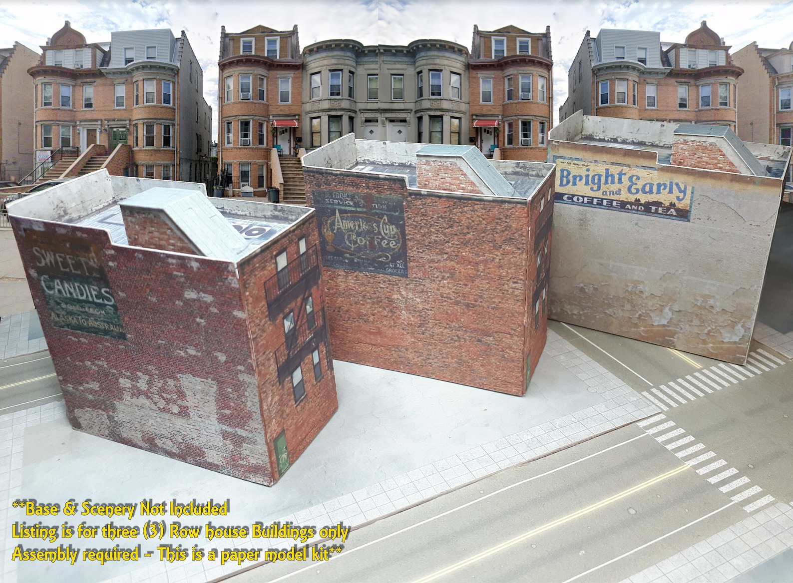 Paper Model Cardstock Row House Building Cardstock kits N or Etsy