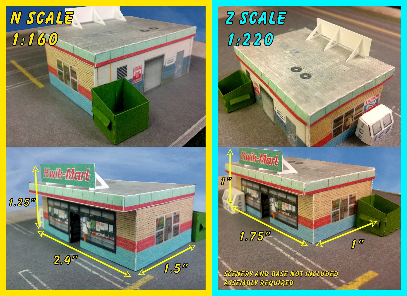 Pre Cut Paper Cardstock Building N Scale or Z Scale kwik - Etsy