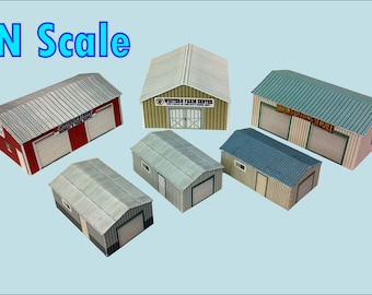 Paper Model Sheds Card Stock Kits - Paper Craft for Model Trains or Diorama N/Z Scale