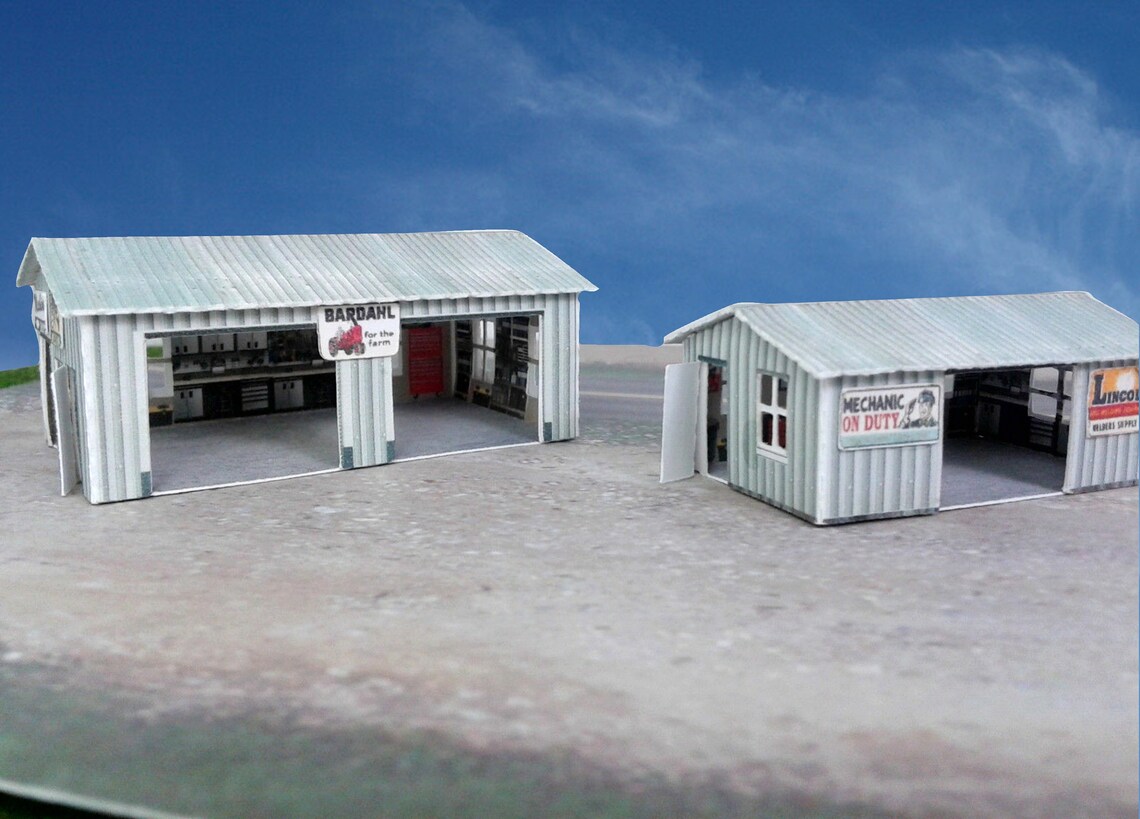 Paper Model Cardstock Building N Scale or Z Scale Sheds Workshop for ...