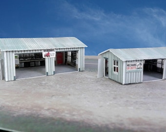 Paper Model Cardstock Building N Scale or Z Scale Sheds Workshop  for Model Railroad Railway or Diorama