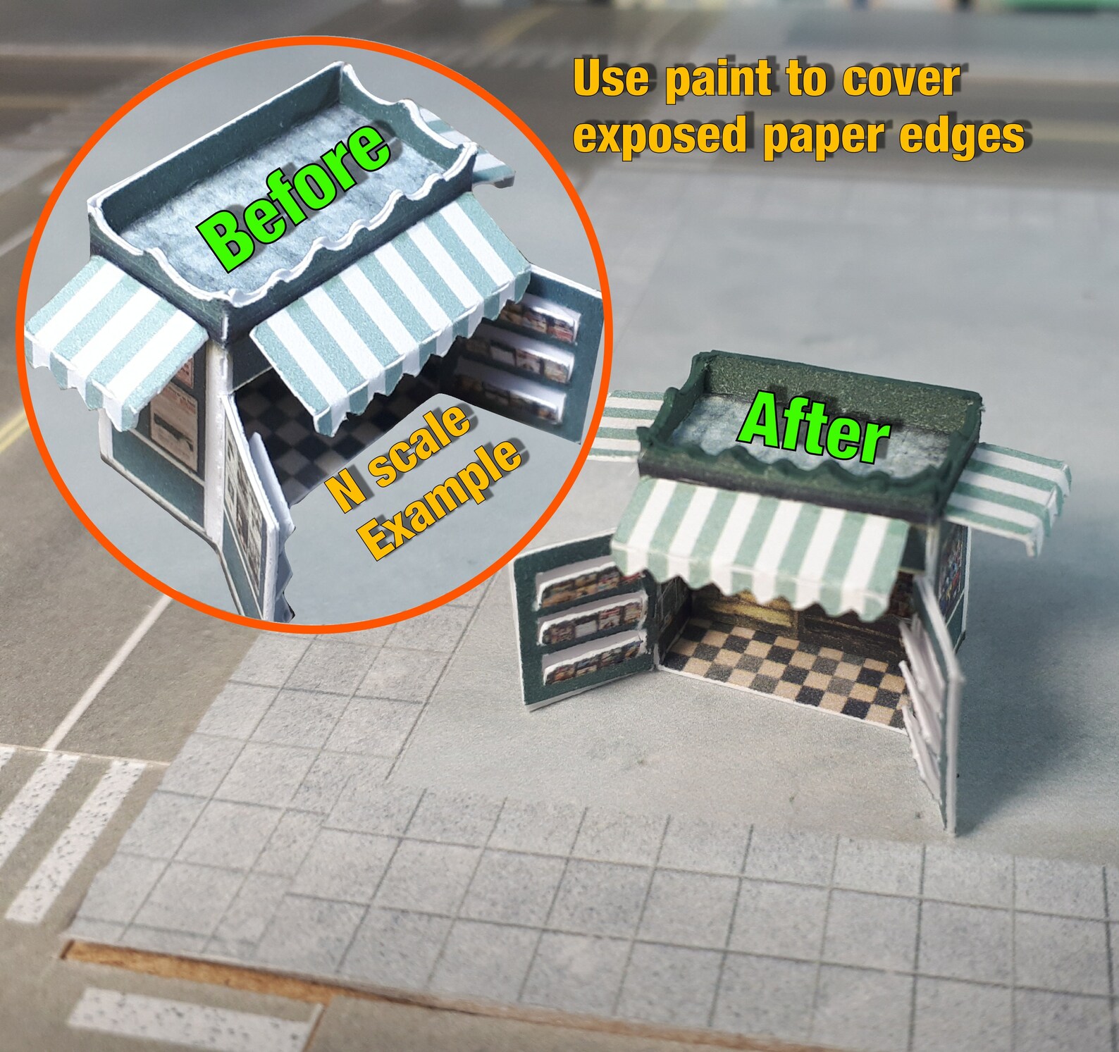 Paper Model Cardstock Building Newsstand Precut Card Stock Etsy