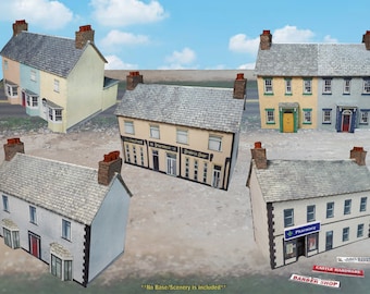 Pre-Cut Cardstock Paper Model Buildings For N Scale Railway or Z Scale or T Gauge - Model Train Railroad or Diorama