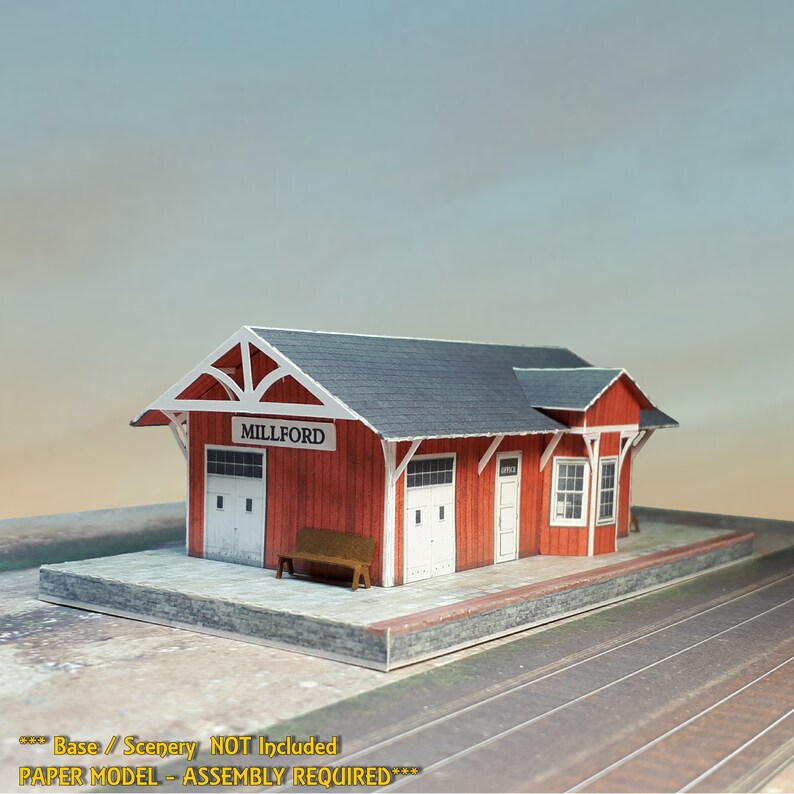 Z Scale 1:220 Building Weathered Barn Cardstock Model Pre-Cut Pre