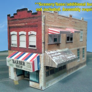 Maquette en papier cartonnée pour bâtiment, rue principale, bâtiment, kit de papier cartonné polyvalent - échelle N ou Z ou jauge T pour diorama ou train miniature