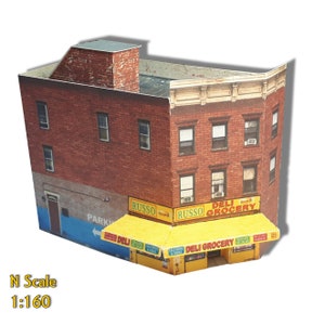 N-schaal, Z-schaal of T-schaal, karton voorgesneden voorgesneden papercraft-modelbouwpakket voor modeltreinen of diorama