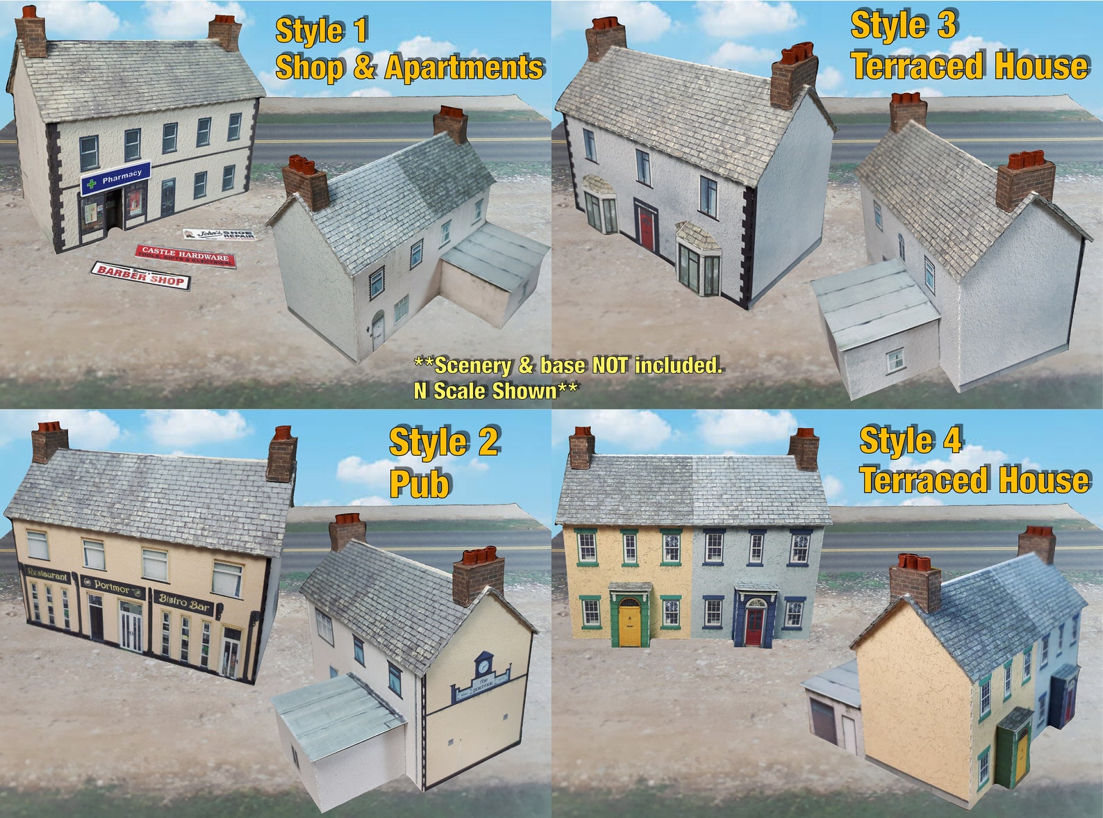 Precut Cardstock Paper Model Buildings for N Scale Railway or Etsy Finland