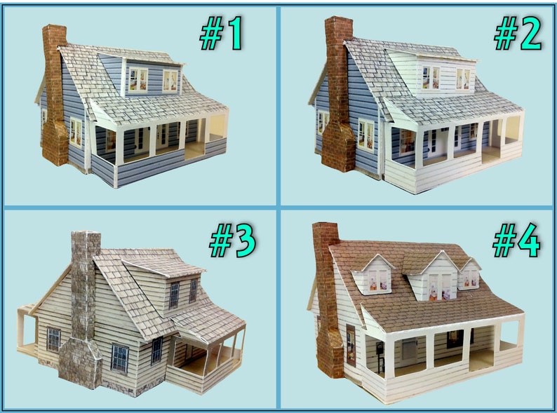 Paper House Cardstock House N Scale or Z Scale or T Gauge for Etsy