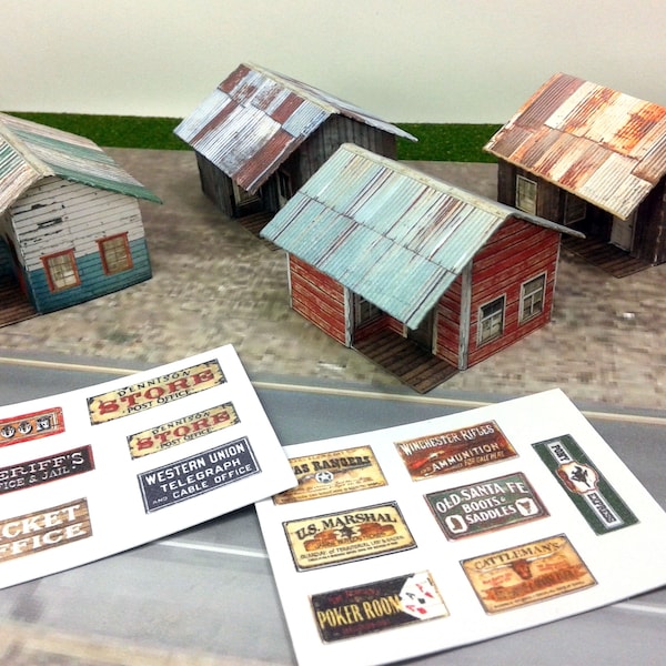 N Scale Cardstock Buildings Etsy