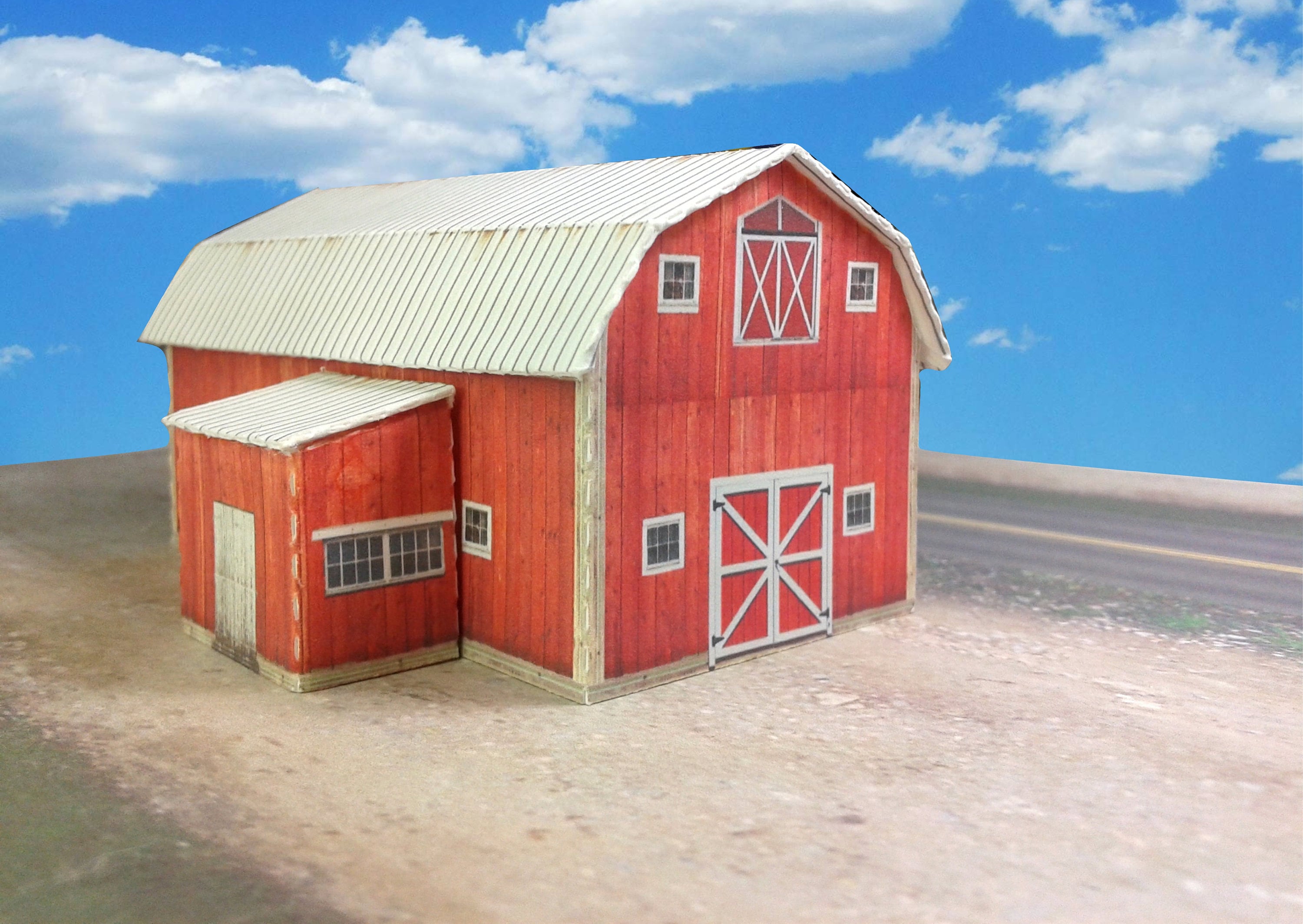 Paper Model Cardstock Model Barn N Scale or Z Scale or T Gauge Etsy