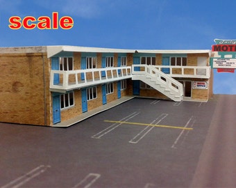 Pre Cut Cardstock Paper Model Motel - N Scale or Z Scale for Model Train or Diorama (PAPER MODEL)