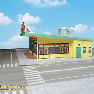 N Scale (1:160) Mexican Restaurant Building Kit – Unassembled Cardstock Model MR1N – Made In Canada