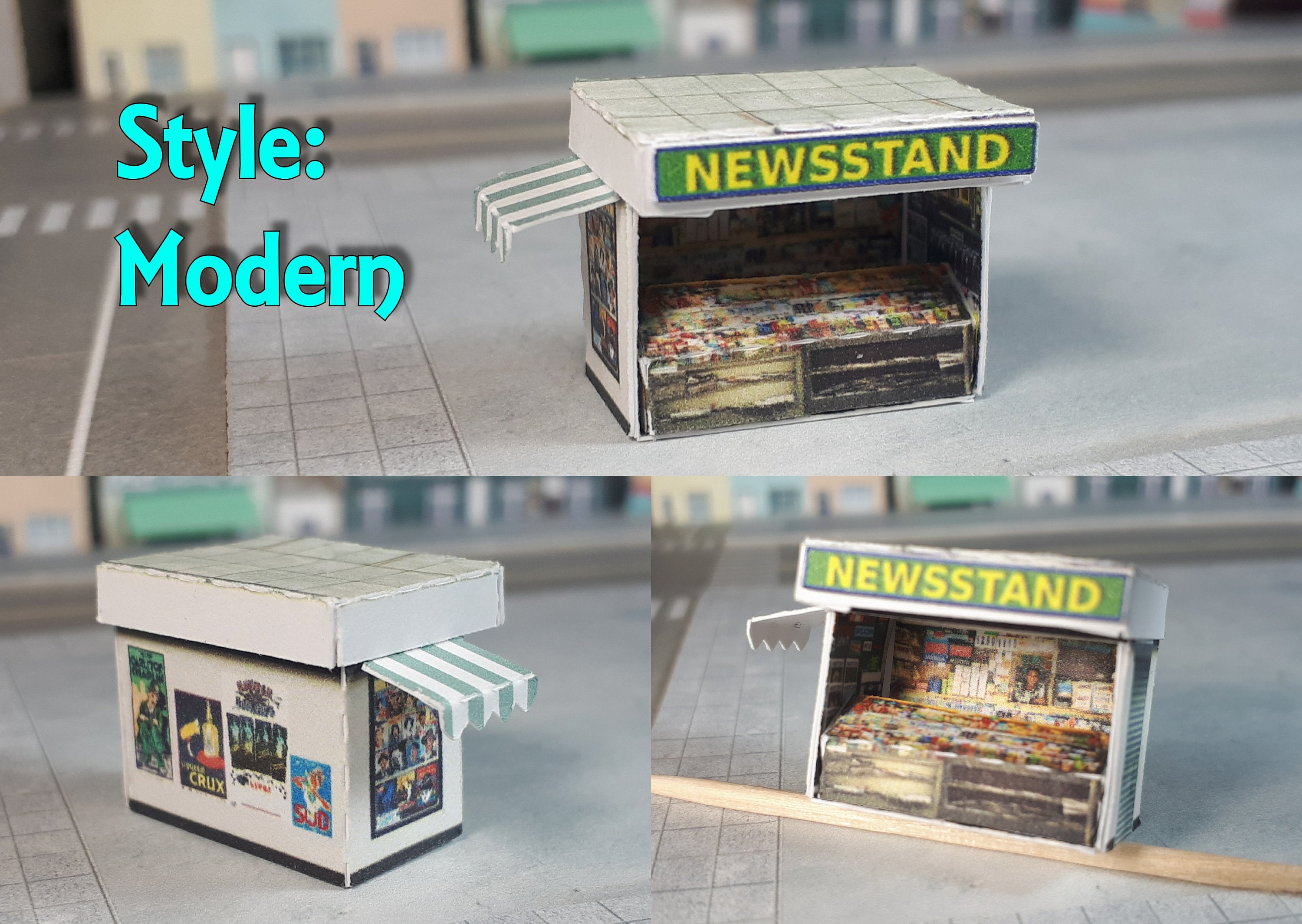 Paper Model Cardstock Building Newsstand Precut Card Stock Etsy