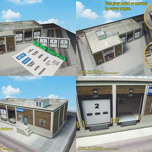 N Scale Building Kit - 2 Unassembled Workshop Sheds - Pre-Cut Cardstock 1:160