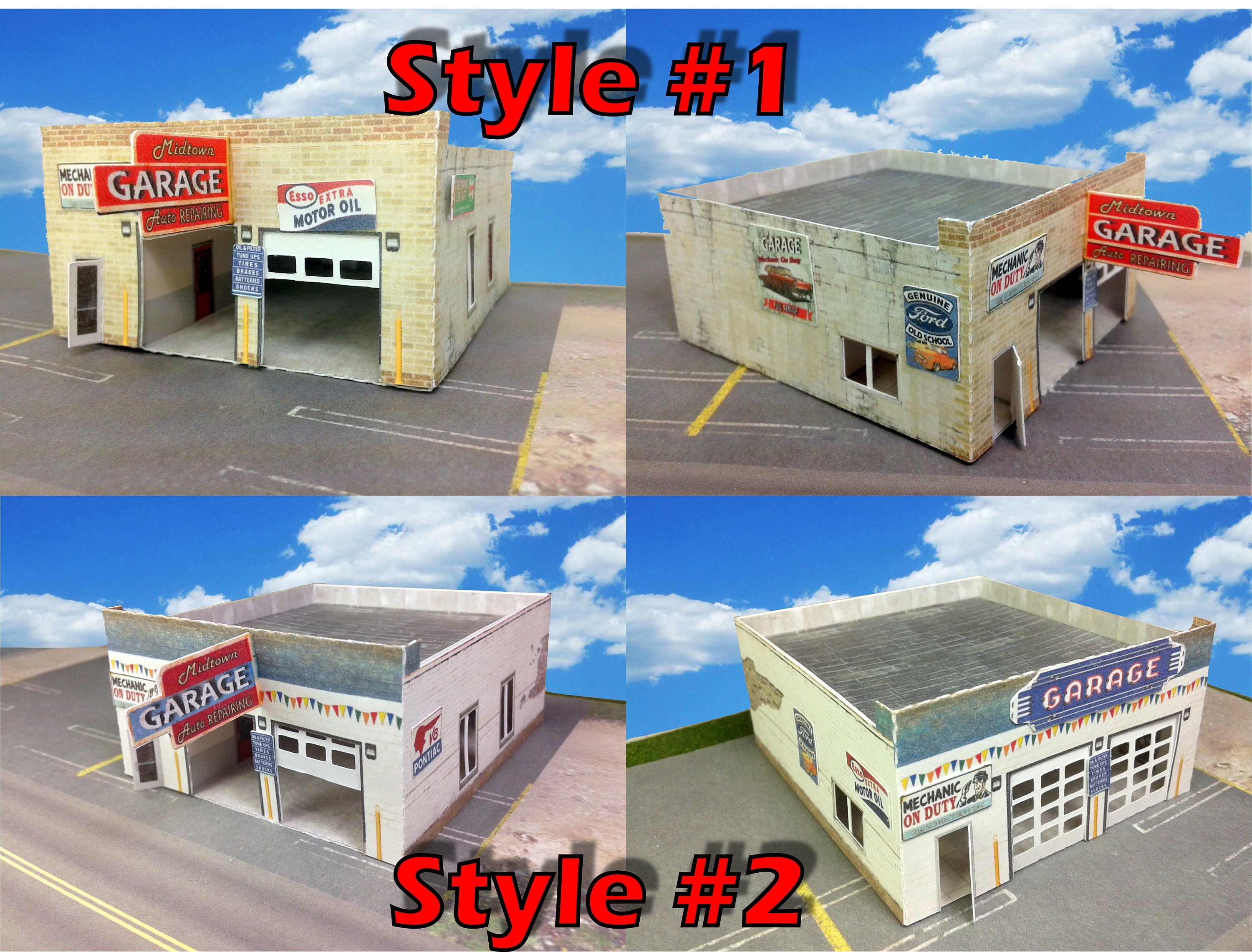Paper Model Cardstock Model Garage Station N Scale or Z Scale Etsy Canada