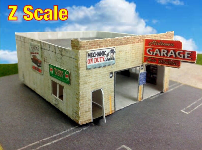 Paper Model Cardstock Model Garage Station N Scale or Z Scale - Etsy