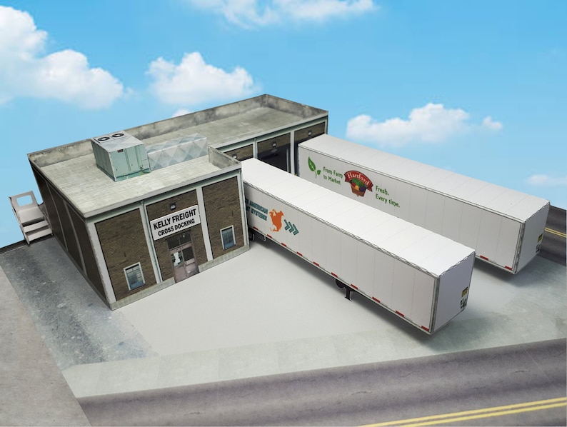 Paper Model Cardstock Building / Tractor Trailers Precut Etsy