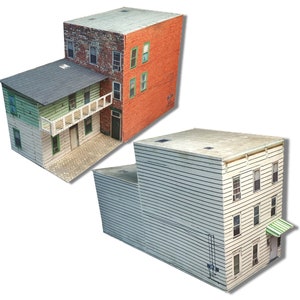 Maquette en papier cartonné modèle "Harrisburgh Flats" appartements bâtiment à l'échelle N ou échelle Z pour Diorama ou train miniature