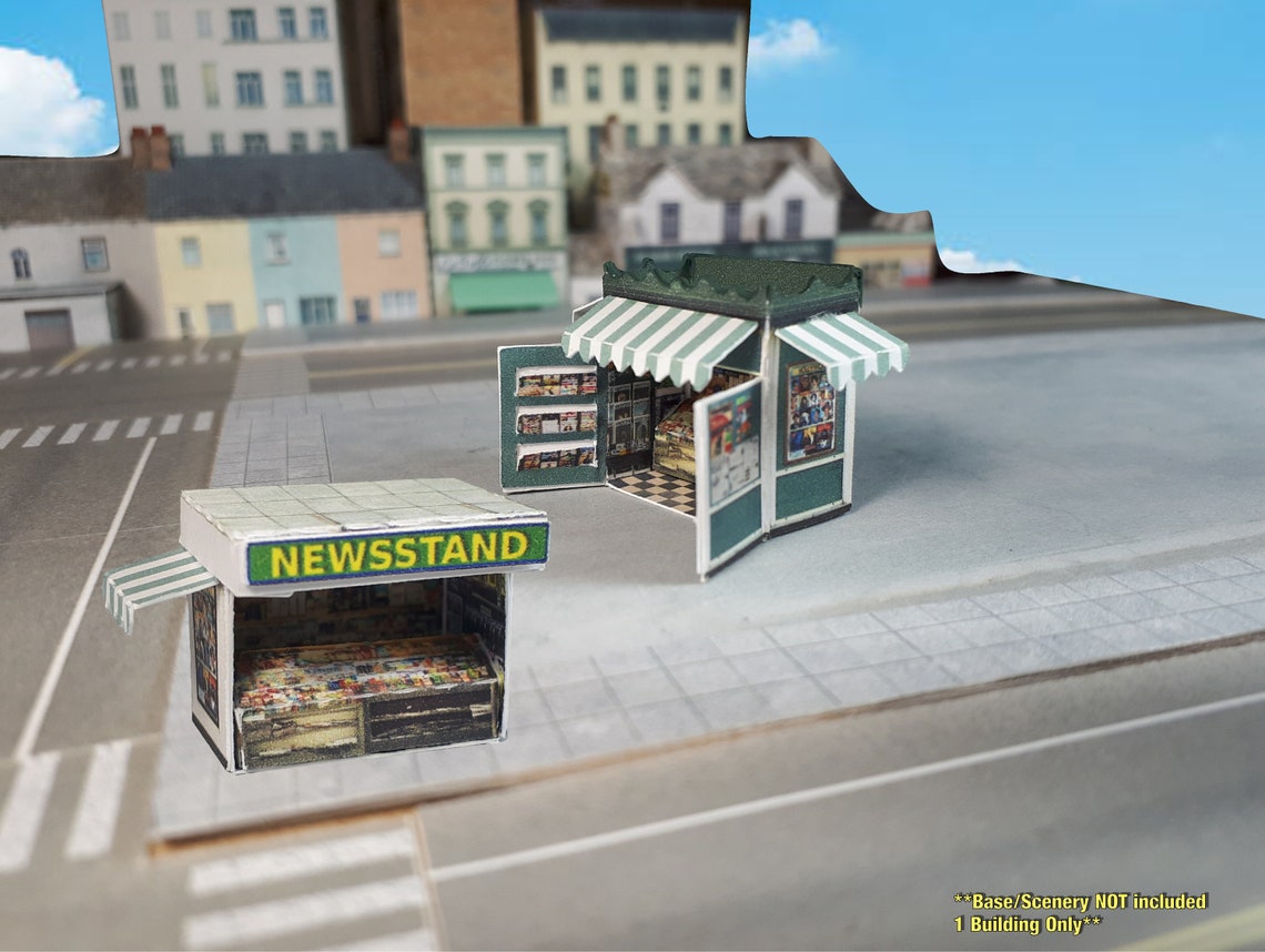 Paper Model Cardstock Building Newsstand Precut Card Stock Etsy