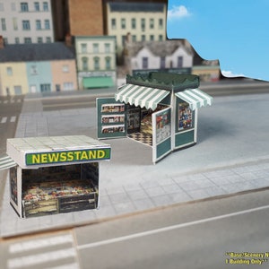 Kit di cartoncino pretagliato per edicole, modello di carta, set di cartoncini - scala N o Z per diorama o modellismo ferroviario