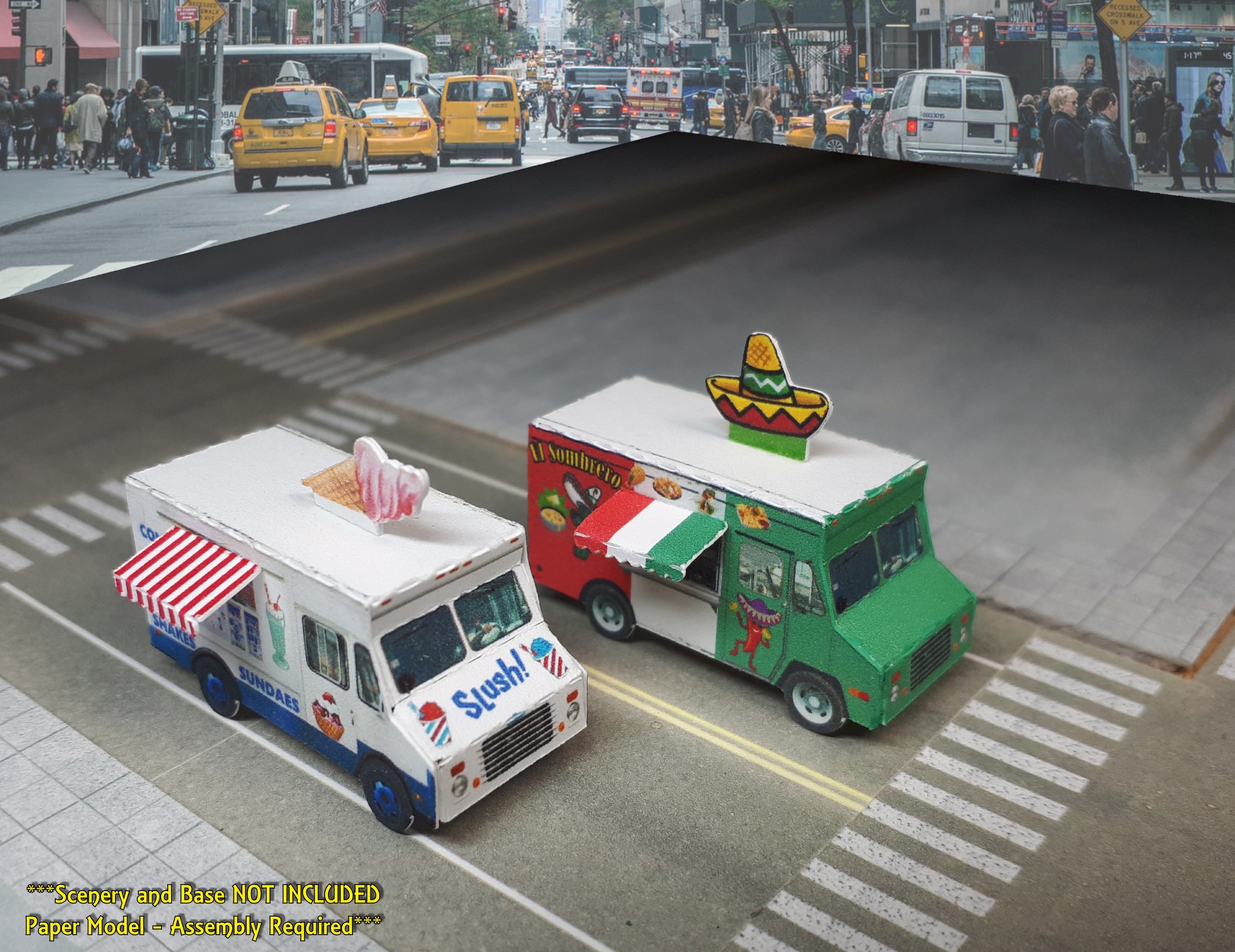 N Scale 1/160 and Z Scale 1/220 Food Trucks - **pre-cut