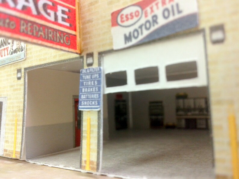 Paper Model Cardstock Model Garage Station N Scale or Z Scale Etsy
