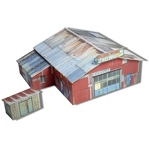 Échelle N 1/160 ou échelle Z 1/220 Atelier de soudure pour abri de train - Kit de création de papier cartonné pour train miniature ou diorama