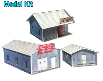Paper Model Sheds Karton Kit - Papercraft für Modell-Eisen oder Diorama N/Z-Skala - Modelleisenbahn