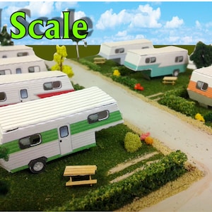 Paper Model Mobile Home Trailer Park Camper Homes Cardstock Kits - Paper Craft for Model Trains or Diorama N/Z Scale or T Gauge
