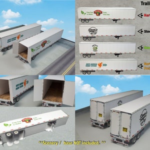 Paper Model Cardstock Building / Tractor Trailers Pre-cut Cardstock ...