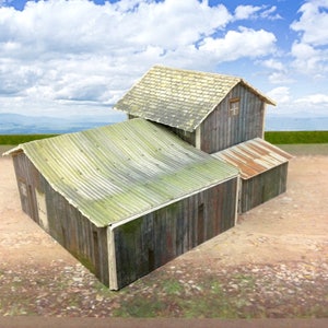 Modelo de papel Modelo de cartulina Modelo desgastado / Abondoned Homestead o Depot Escala N o Escala Z para Diorama o Modelo de Tren