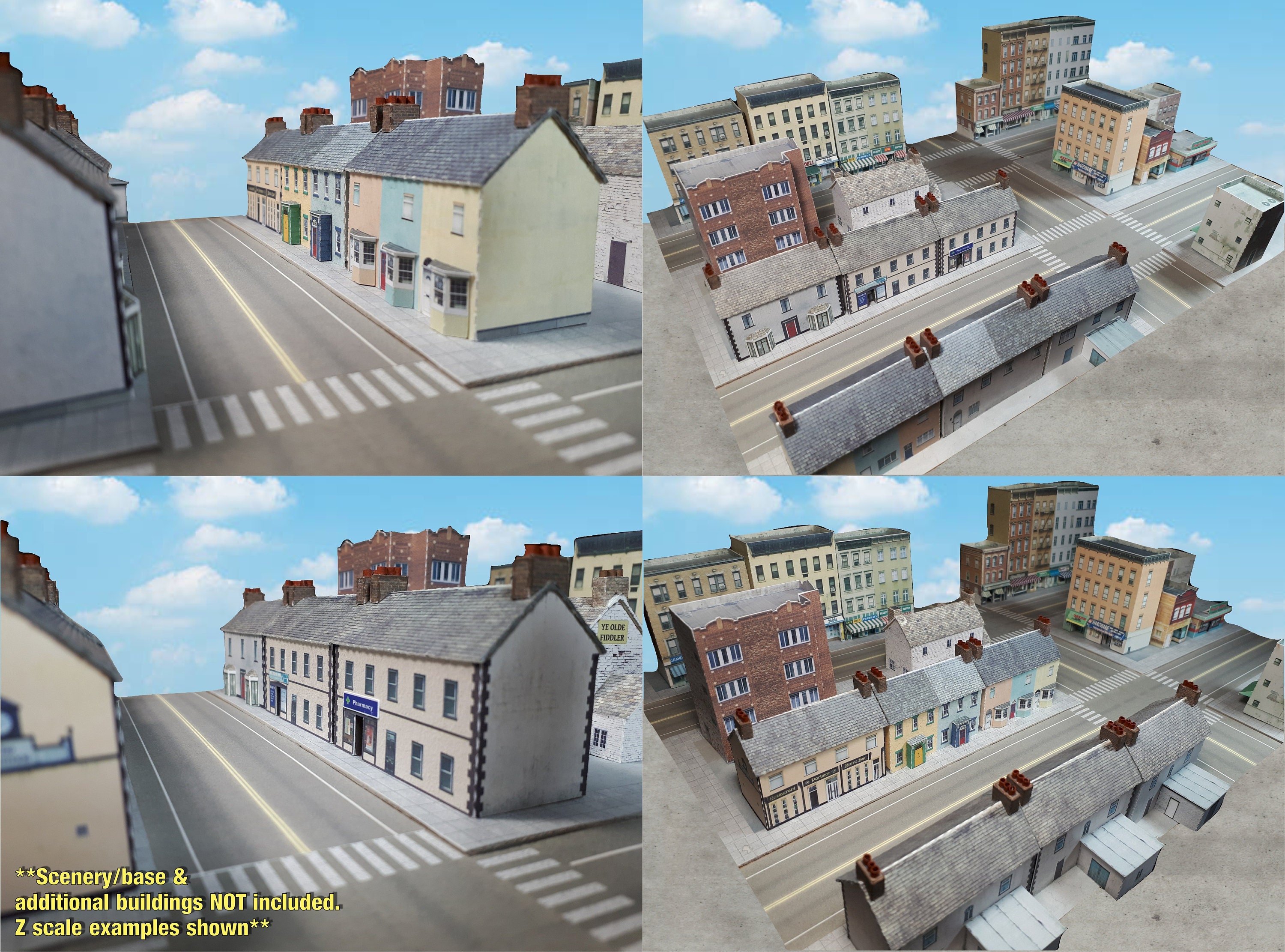 Pre-cut Cardstock Paper Model Buildings for N Scale Railway or Z Scale ...